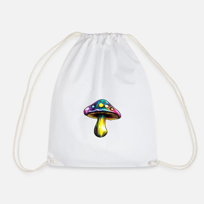 :: magic mushroom 1:: - Drawstring Bag - white