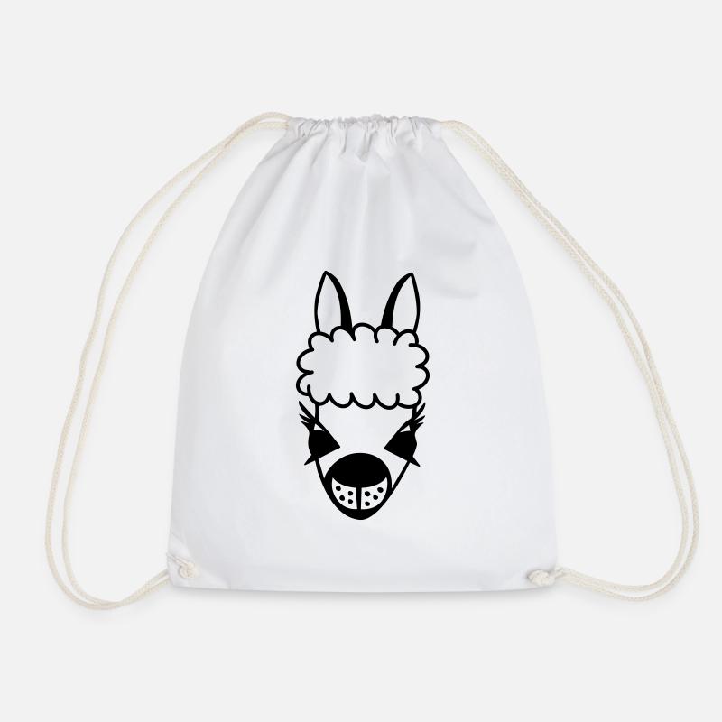 lama contour - Drawstring Bag - white