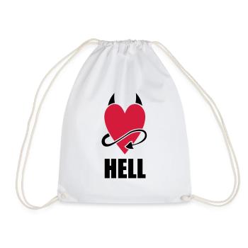 Heart Hell - Drawstring Bag - white - Front