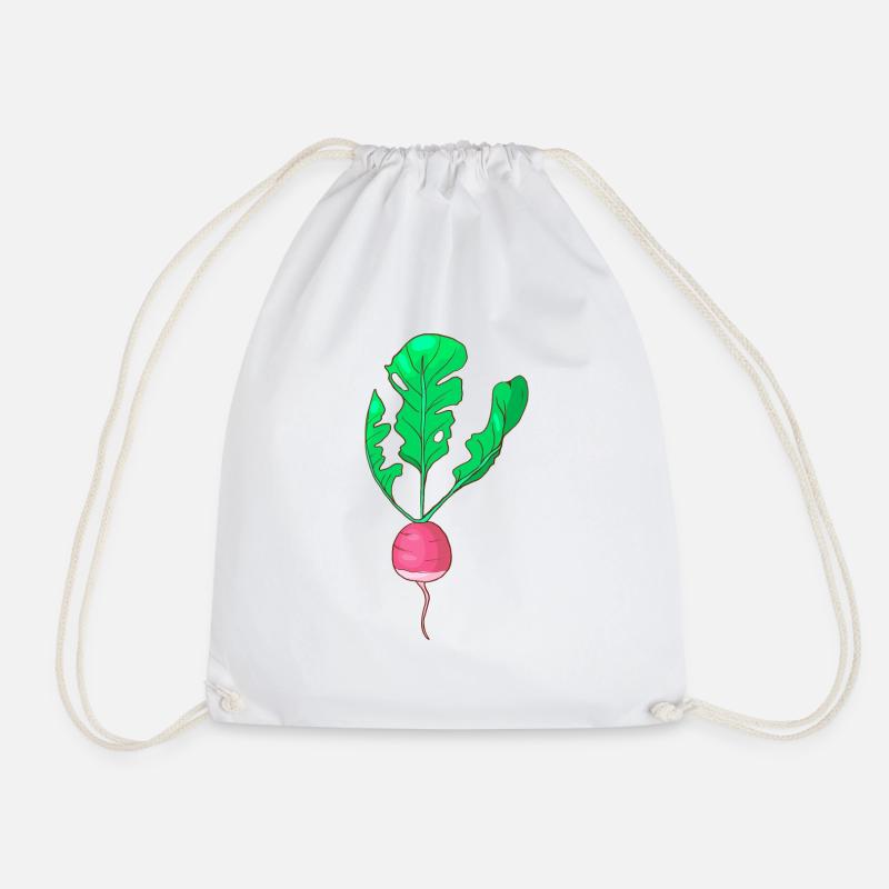 Herb turnip White turnip Vegetable turnip - Drawstring Bag - white