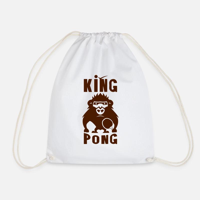 Ping-Pong-Schläger Gorilla König - Turnbeutel - Weiß