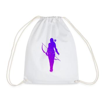 Bogenschießen Damen Mädchen Silhouette Archery Bog - Turnbeutel - Weiß - Vorne