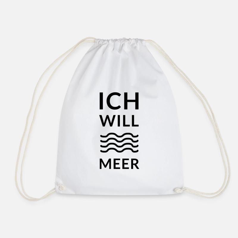 Ich will Meer, Wellen - Turnbeutel - Weiß