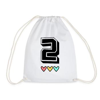 2. 2 ANS. 2e ANNIVERSAIRE. ANNIVERSAIRE 2 ANS. - Sac de sport léger - blanc - Devant