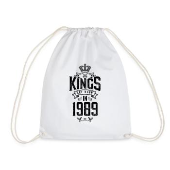 kings are born 1989 - Drawstring Bag - white - Front
