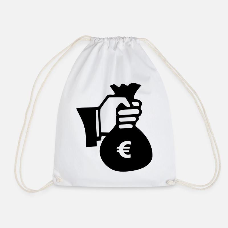 Dollar Money Bank - Drawstring Bag - white