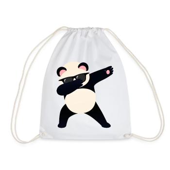 Dabbing Panda With Sunglasses - Cool Gift - Drawstring Bag - white - Front