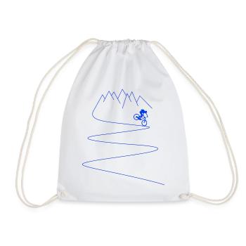 Mountain Bike MTB Mountain Bike Bicycle Bike - Drawstring Bag - white - Front