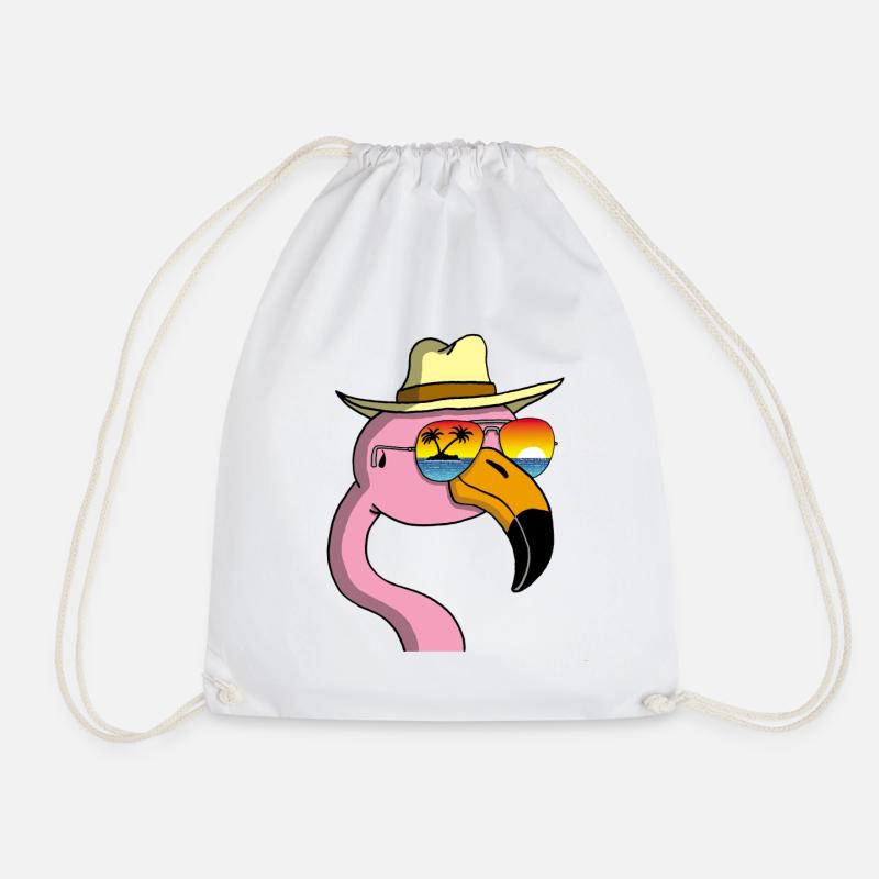 Flamingo im Urlaub - Turnbeutel - Weiß