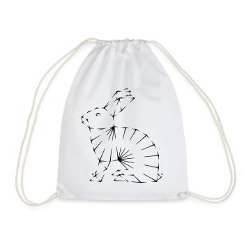 Hare | Street Fashion | minimal | Urban style - Drawstring Bag - white - Front