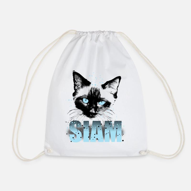 Siam Katze - Turnbeutel - Weiß