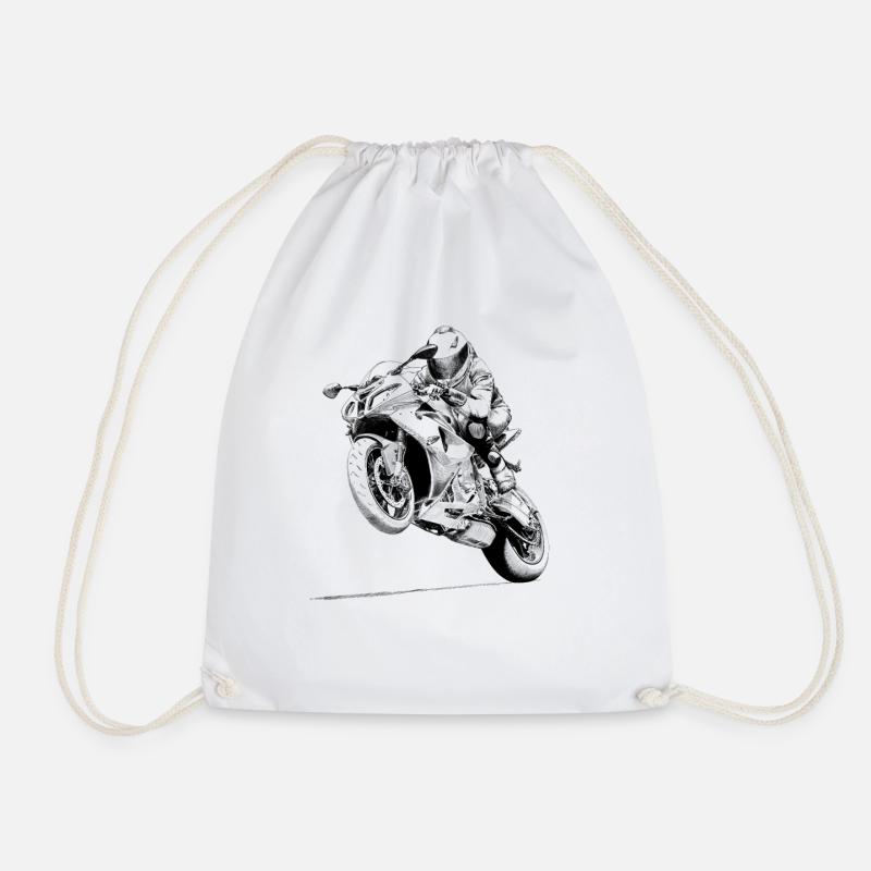 Motorrad - Turnbeutel - Weiß