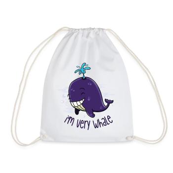 I'm very whale - Drawstring Bag - white - Front