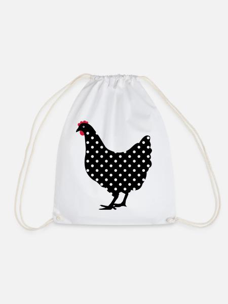 Huhn Henne gepunktet - Turnbeutel - Weiß