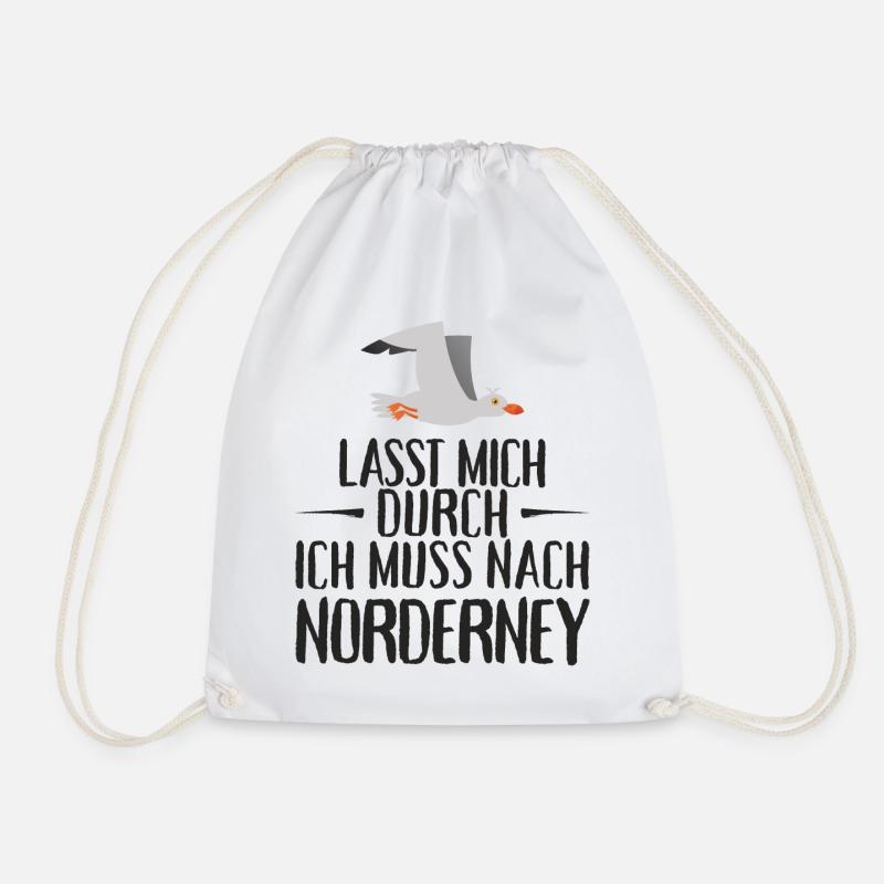 Lasst mich durch ich muss nach Norderney Möwe - Turnbeutel - Weiß