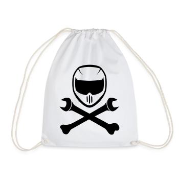 Casque de moto de sport avec clé de cuisine - Sac de sport léger - blanc - Devant