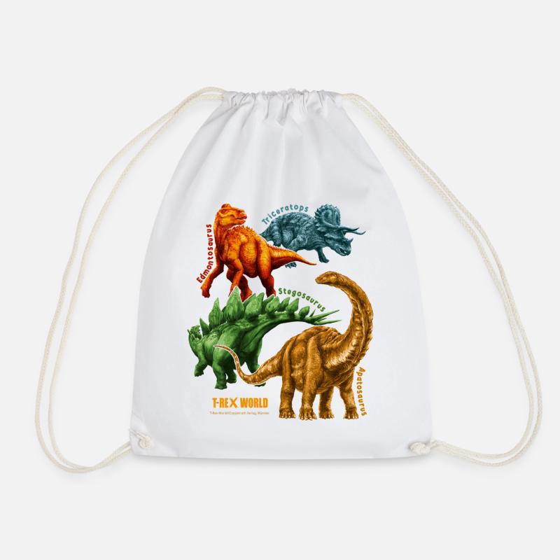 T-Rex World Dinosaurier Triceratops Und Freunde - Turnbeutel - Weiß