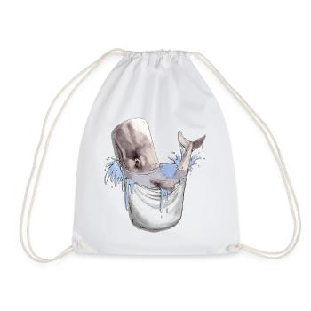 Sperm whale in the bag - Drawstring Bag - white - Front