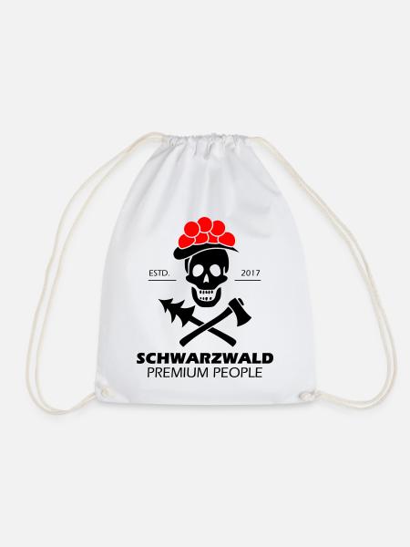 Schwarzwald Totenkopf Bollenhut - Premium Design - Turnbeutel - Weiß