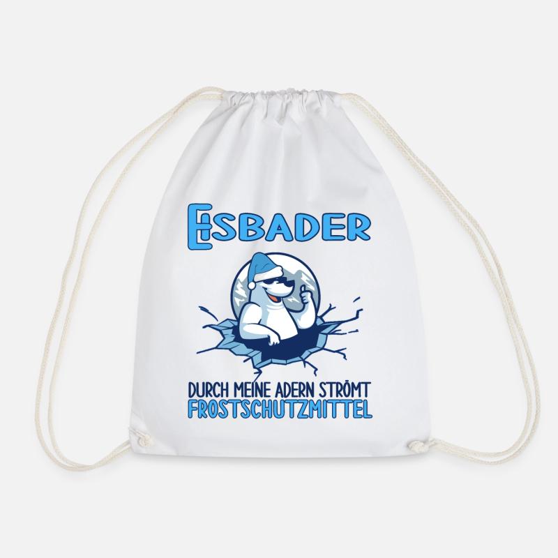 eisbaden winterschwimmen frostschutzmittel winter - Turnbeutel - Weiß
