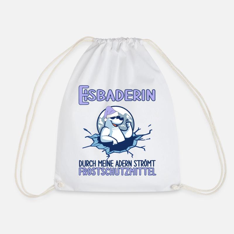 eisbaderin winterbaderin frostschutzmittel eisbad - Turnbeutel - Weiß