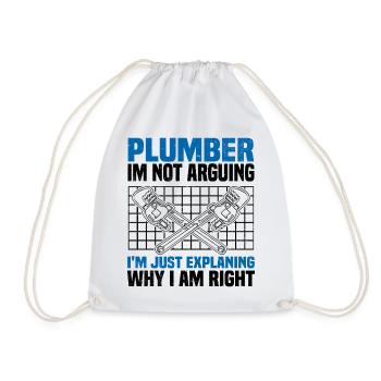 Plumber - Drawstring Bag - white - Front