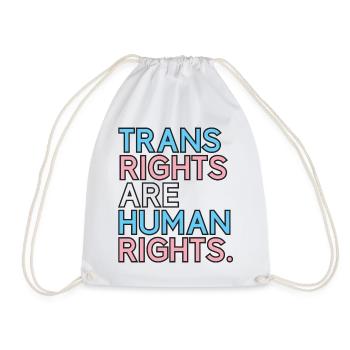 Mois de la fierté LGBT - Les droits des trans sont des droits humains - Sac de sport léger - blanc - Devant