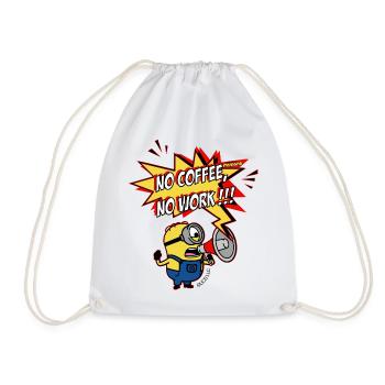 Minions No Coffee No Work!!! - Drawstring Bag - white - Front