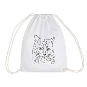 Katze - Turnbeutel - Weiß - Vorne
