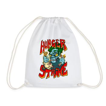Hunger Strike, monster diet horror art tees - Drawstring Bag - white - Front