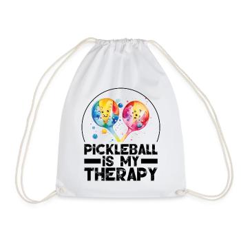 Pickleball is My Therapy - Drawstring Bag - white - Front