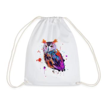 Hibou aquarelle - Sac de sport léger - blanc - Devant