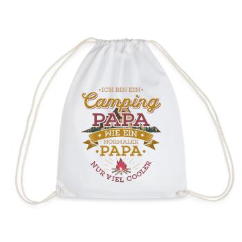 Camping Papa Lagerfeuer Camper Zelten Campingplatz - Turnbeutel - Weiß - Vorne