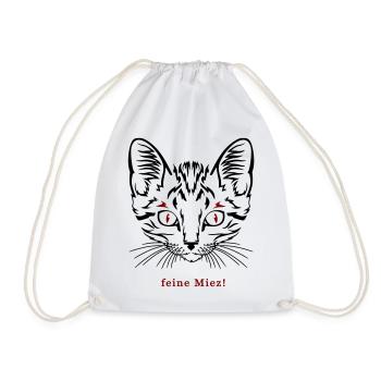 Katze, feine Miez - Turnbeutel - Weiß - Vorne