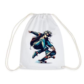 Vivid colorful motif of a skater - Drawstring Bag - white - Front