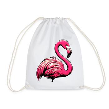 Flamingo - Turnbeutel - Weiß - Vorne