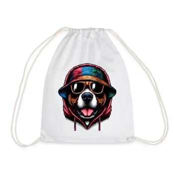 Chien - Sac de sport léger - blanc - Devant