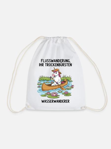 Einhorn Kanufahrt - Turnbeutel - Weiß