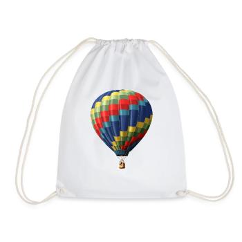 Colorful hot air balloon with color pattern - Drawstring Bag - white - Front
