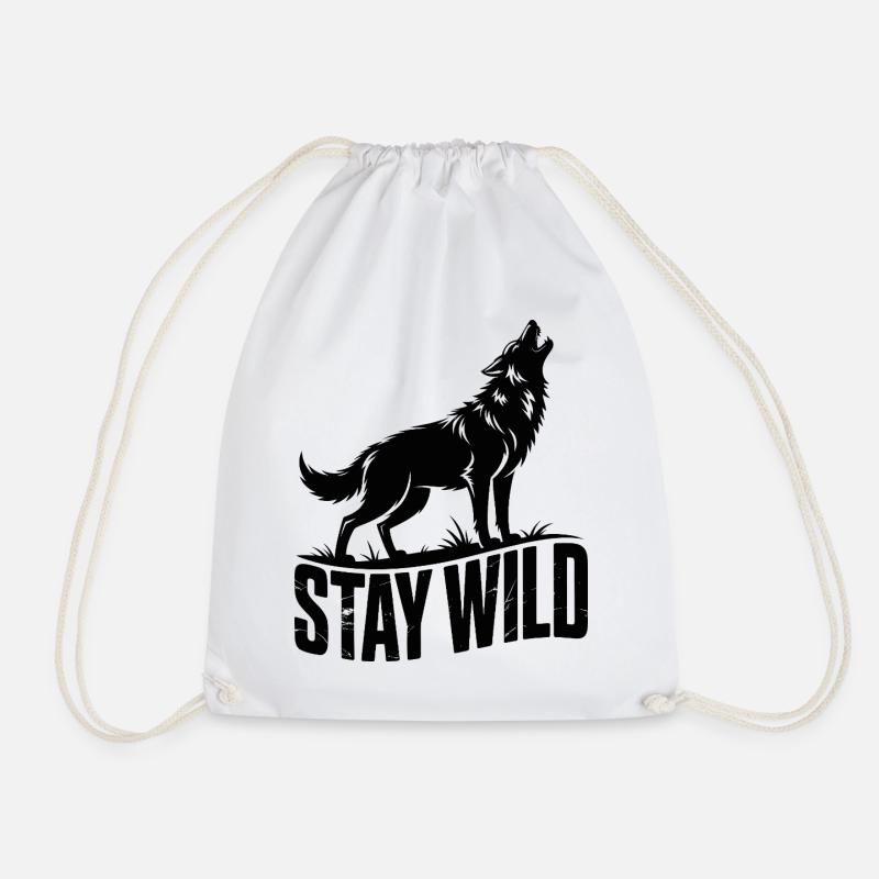 Bleib wild, Wolf - Turnbeutel - Weiß