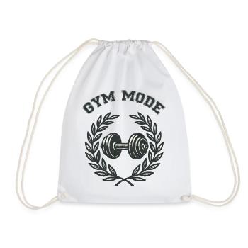 Gym Fashion Dumbbell - Drawstring Bag - white - Front