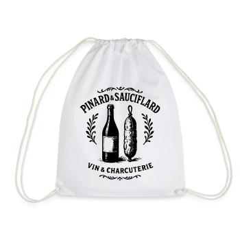 Pinard & Sauciflard – Vin et Charcuterie - Sac de sport léger - blanc - Devant