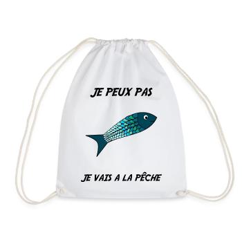PÊCHE. RETRAITE. RETRAITE. RETRAITEE - Sac de sport léger - blanc - Devant