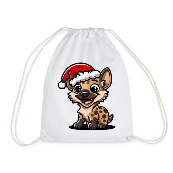 Hyena Christmas - Drawstring Bag - white - Front
