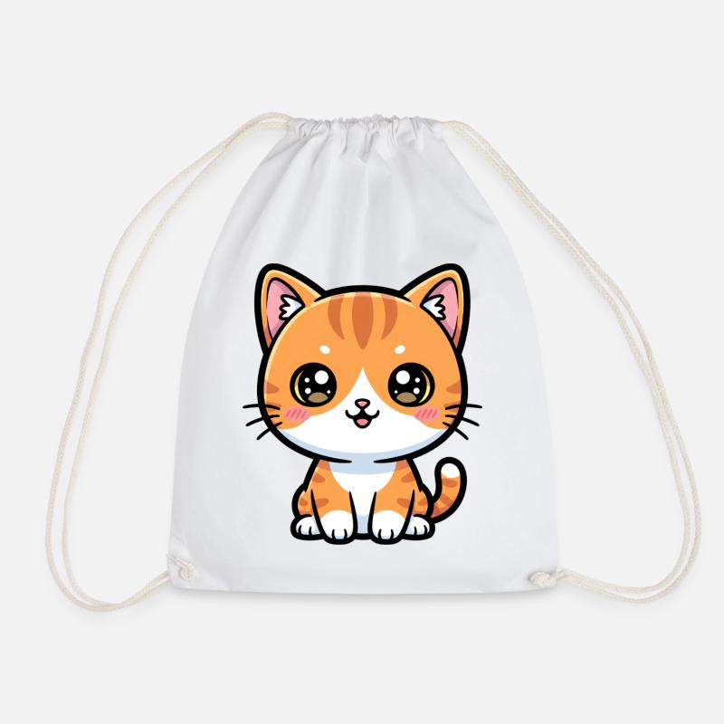 Chat Tigré Orange - Sac de sport léger - blanc