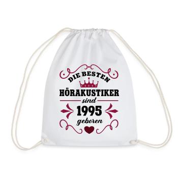 1995 Hearing Aid Acoustician Birthday Colleague Work - Drawstring Bag - white - Front