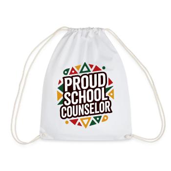 Proud School Counselor Appreciation Design - Drawstring Bag - white - Front
