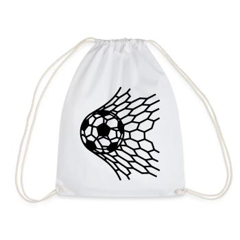 Goal Soccer Ball in Net Hit Vector - Drawstring Bag - white - Front