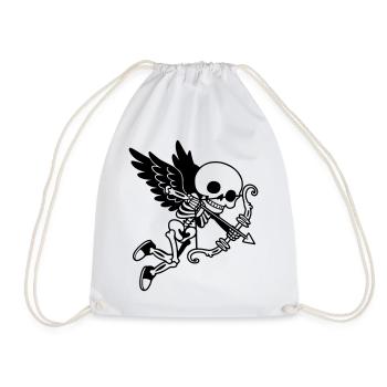 Cupidon Squelette aux ailes noires - Sac de sport léger - blanc - Devant