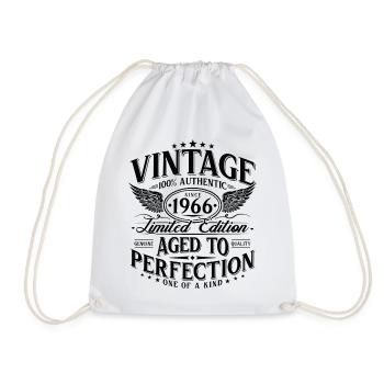 Vintage 1966 Jahrgang 60. Geburtstag Geschenk - Turnbeutel - Weiß - Vorne